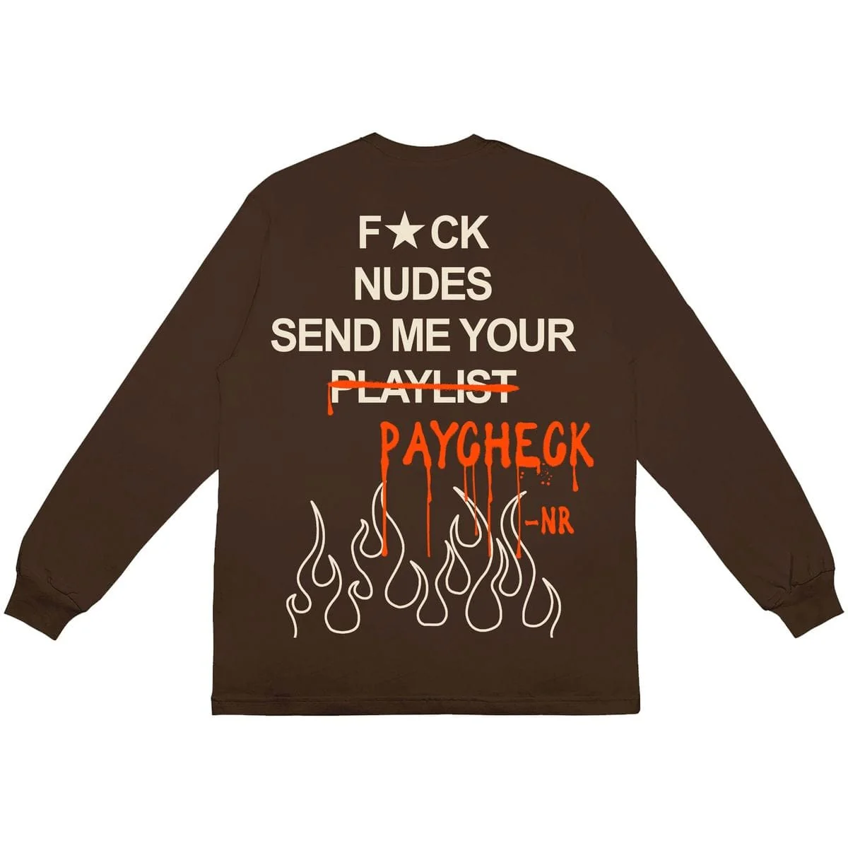 Lonely Hearts Club F*ck Nudes Remix LS Tee (Brown) - Image 2