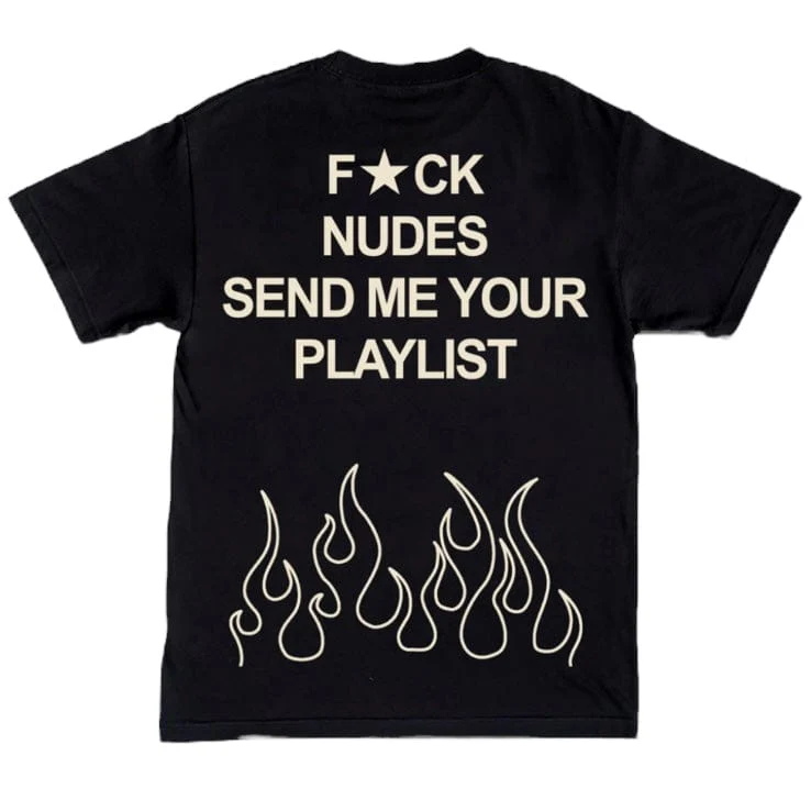 Lonely Hearts Club Fck Nudes T-Shirt (Black) - Image 2