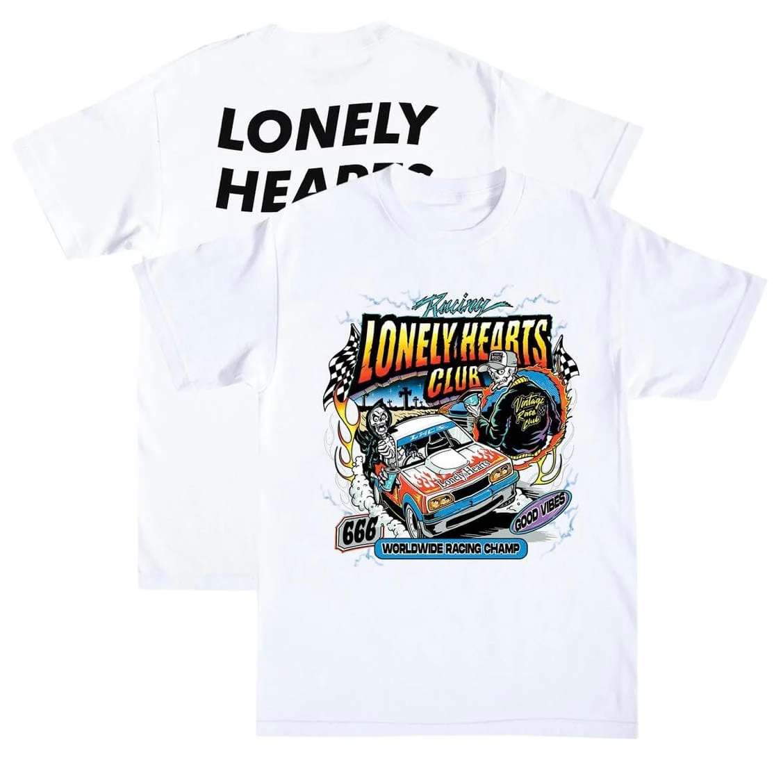 Lonely Hearts Club LHC Racing Champs T Shirt (White) SST0037 - Image 3