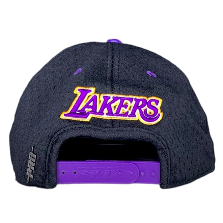 Los Angeles Lakers Logo Mesh Snapback Hat (Black) - Image 3