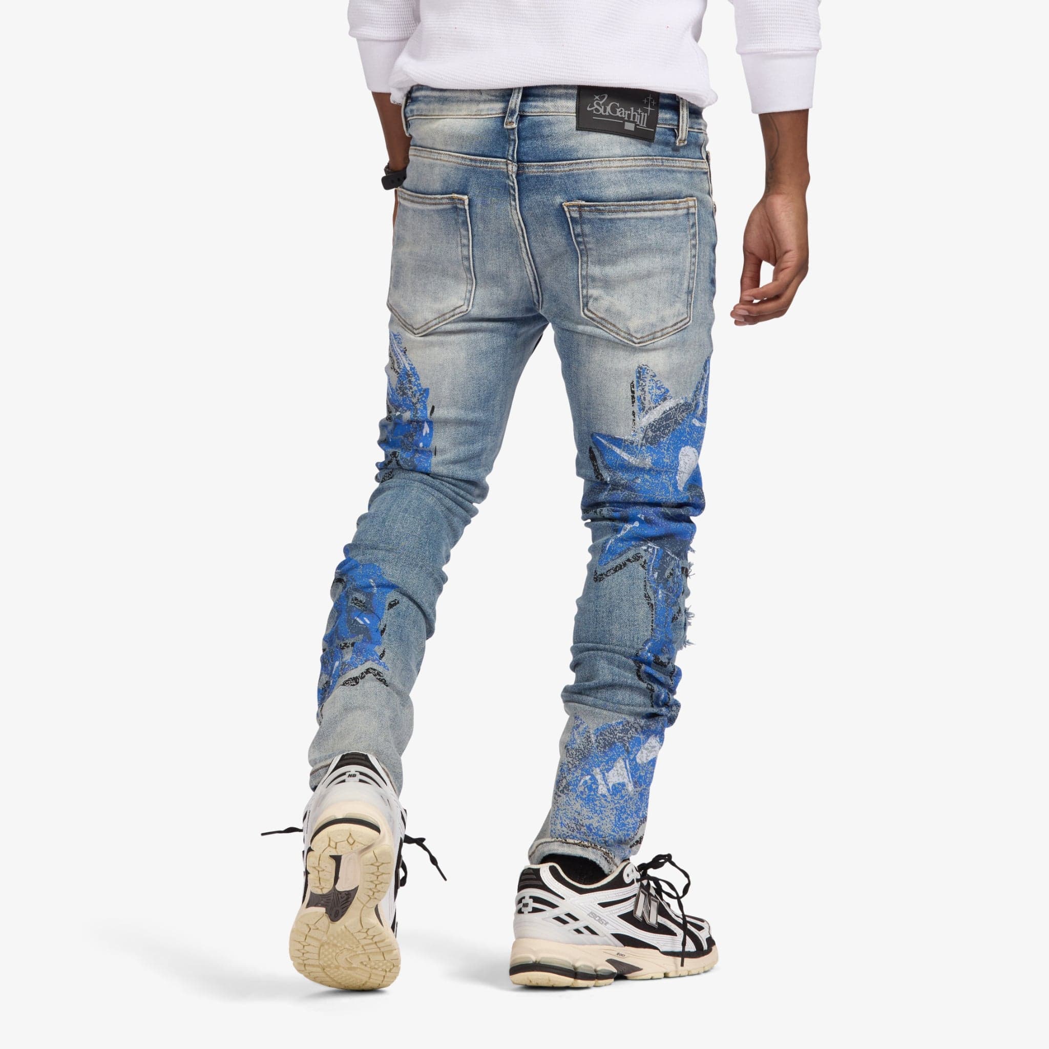 "Mace" Skinny Jeans (blue print) - Image 2