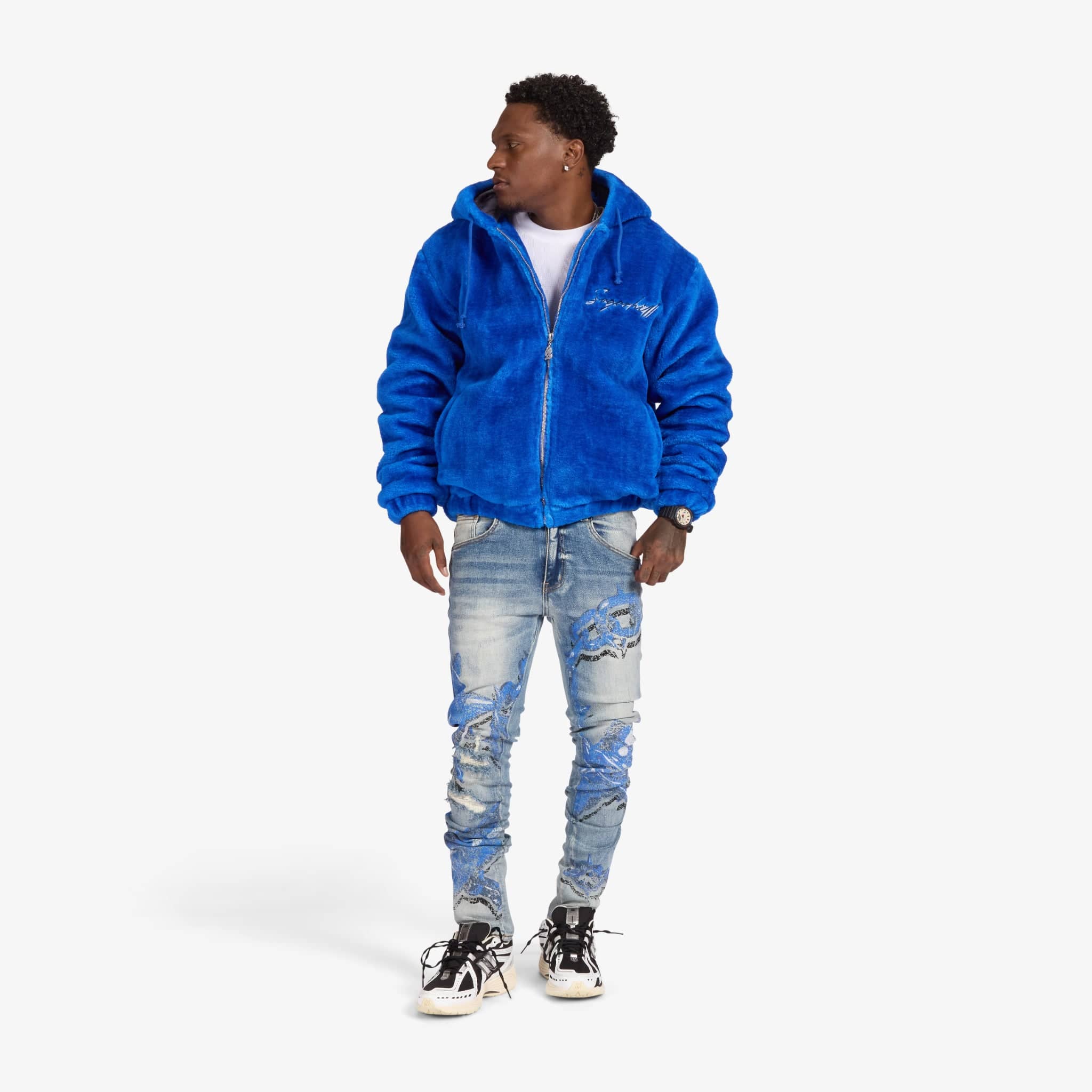 "Mace" Skinny Jeans (blue print) - Image 4