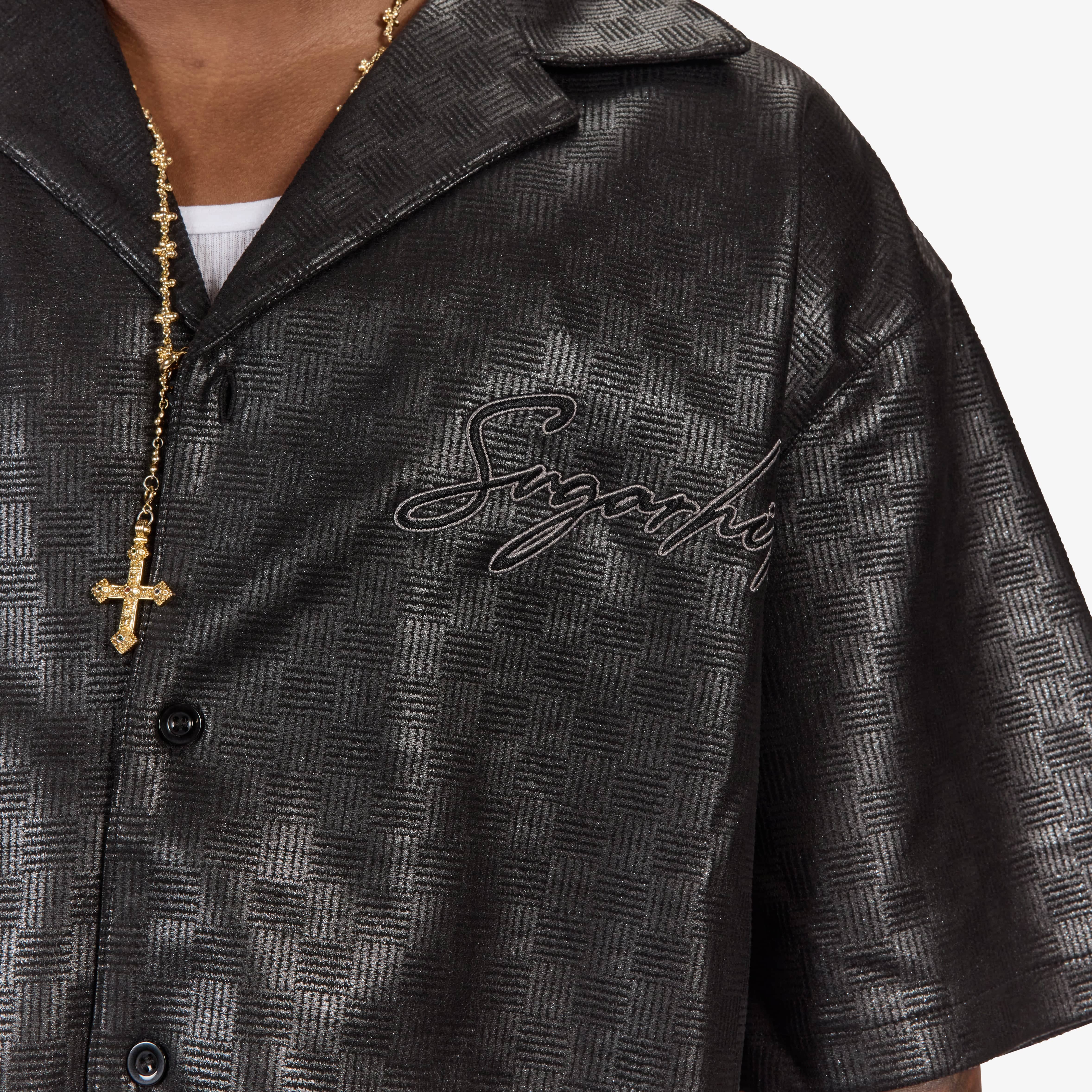 "Madison" Lounge Shirt (black sparkle) - Image 5