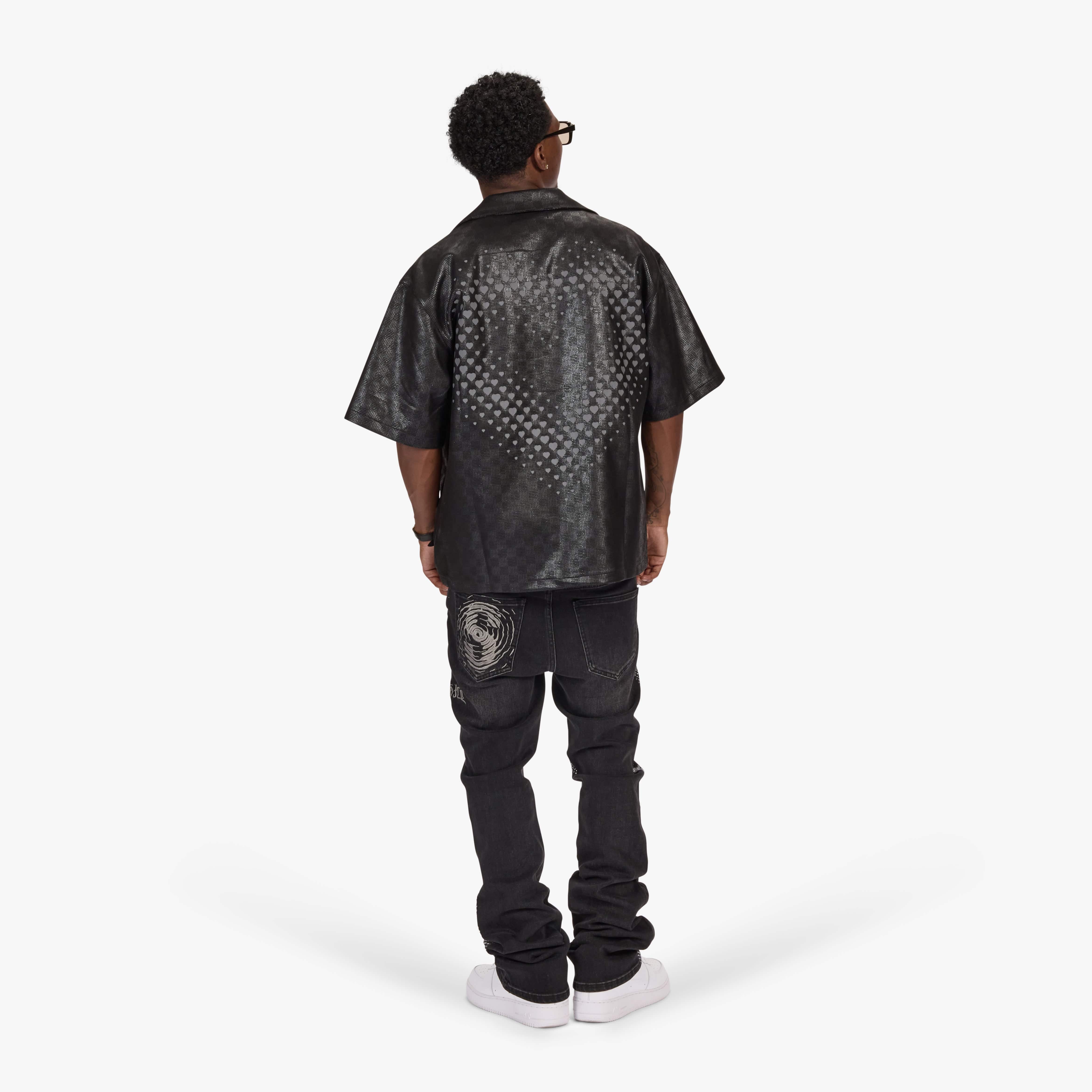 "Madison" Lounge Shirt (black sparkle) - Image 6