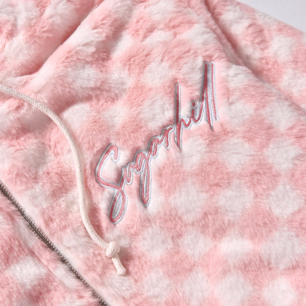 "Magnus" Fur Hoodie (pink/white) - Image 10