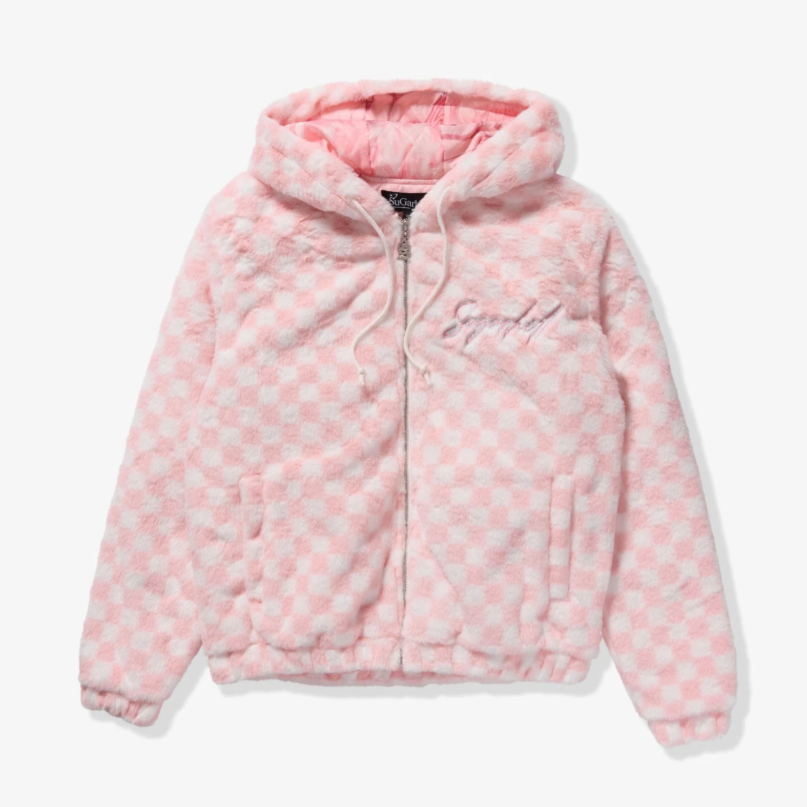 "Magnus" Fur Hoodie (pink/white) - Image 4