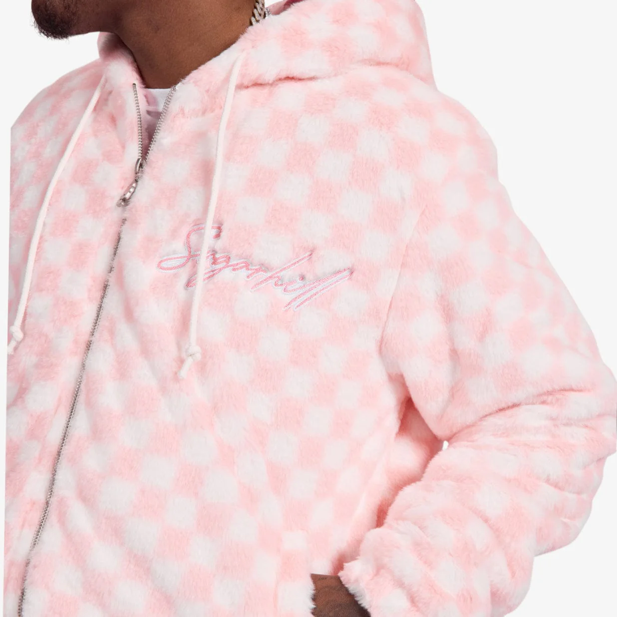 "Magnus" Fur Hoodie (pink/white) - Image 6