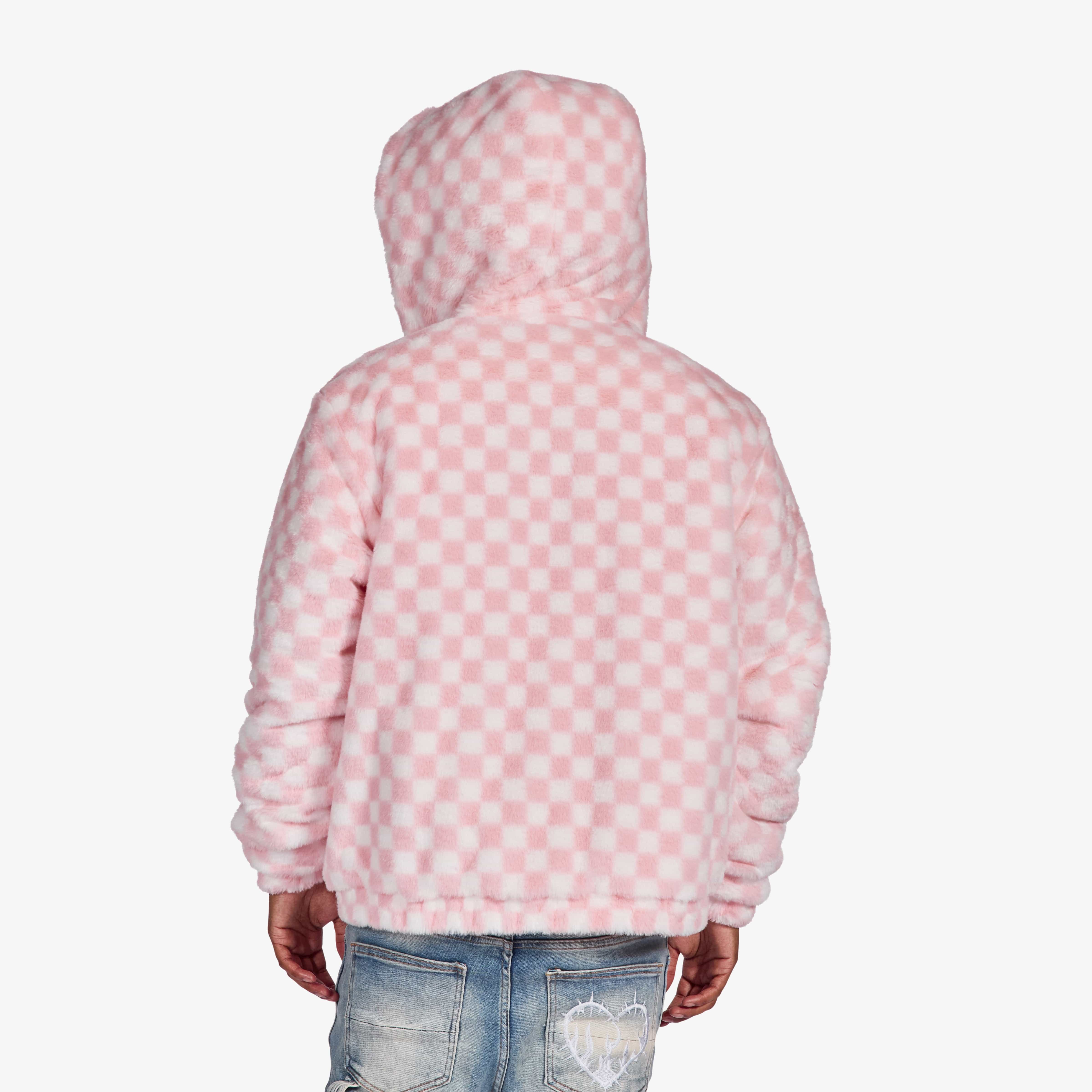 "Magnus" Fur Hoodie (pink/white) - Image 9