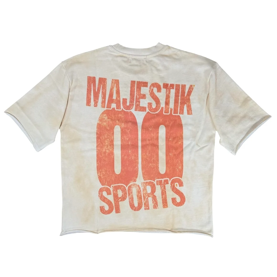 Majestik Bulldog Sports Division Crewneck Rhinestone Tee (Eggshell) FT2605 - Image 2