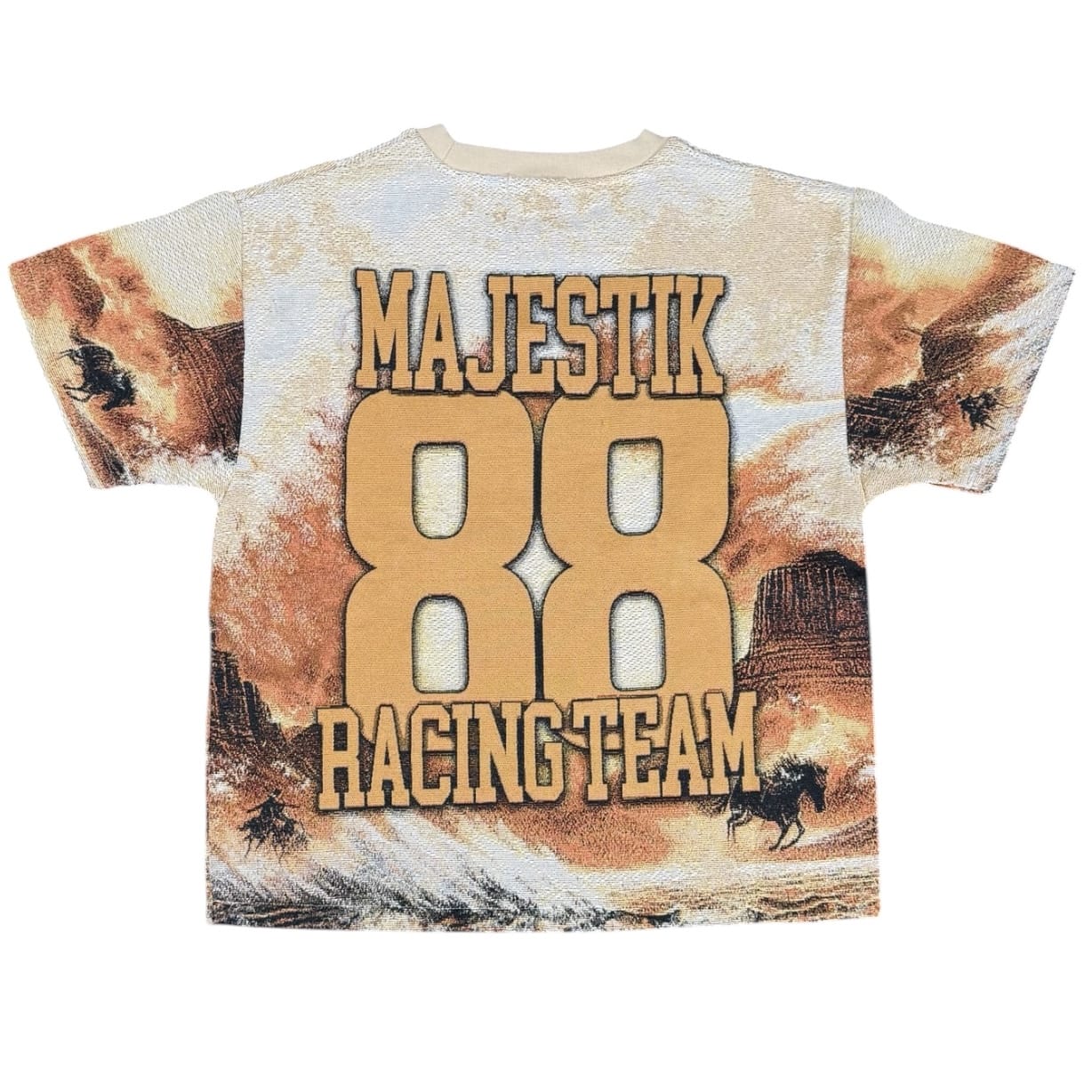 Majestik Lion Tapestry Jersey & Short Rhinestone Set (Eggshell) - Image 3