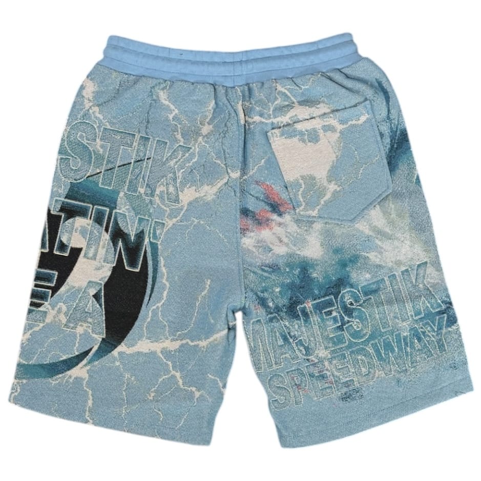 Majestik Sport Department Tapestry Jersey & Short Rhinestone Set (Light Blue) - Image 5