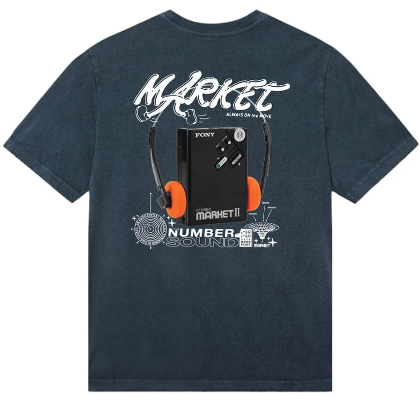 Market Audioman T Shirt (Washed Black) 399001771 - Image 2