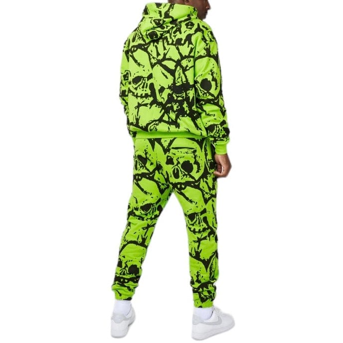 Maximo Crushed Skull Top Hoodie (Neon Green/Black) - Image 4