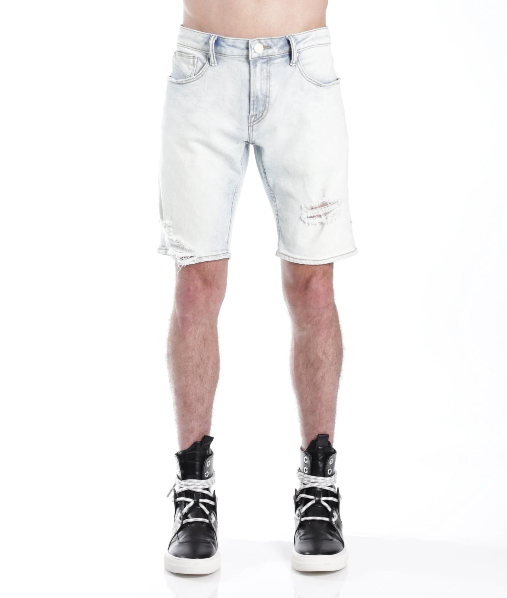 MERO SLIM SHORT w/WHITE BELT IN ZEPHYR