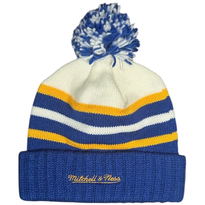 Mitchell & Ness Color Block Warriors Beanie (Royal) 050KZ - Image 2