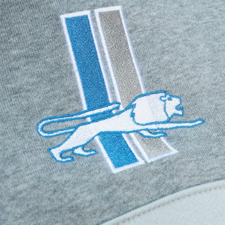 Mitchell & Ness Detroit Lions Head Coach Pullover Hoodie (Grey/Blue) - Image 3