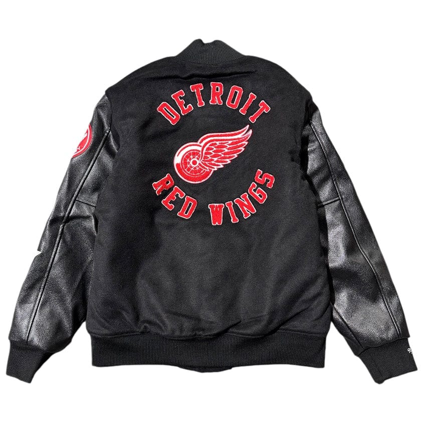 Mitchell & Ness Detroit Red Wings Blackout Collection Varsity Jacket (Black) - Image 2