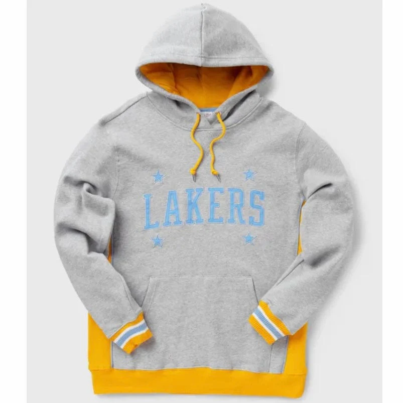 Mitchell & Ness Minneapolis Lakers Premium Fleece Hoodie (Grey/Yellow)