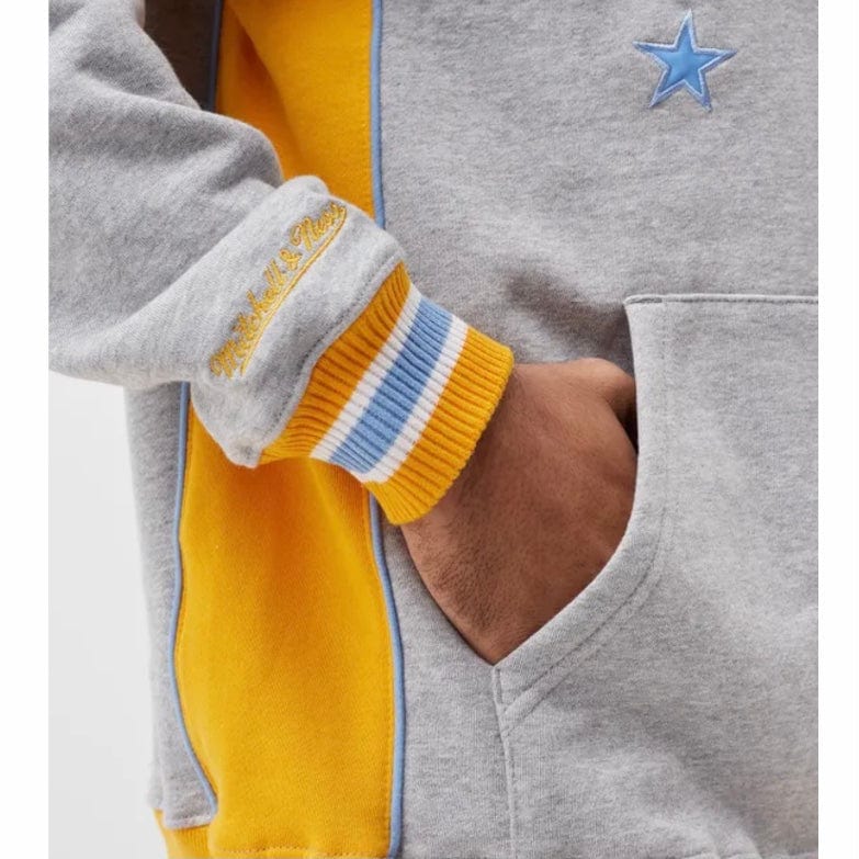 Mitchell & Ness Minneapolis Lakers Premium Fleece Hoodie (Grey/Yellow) - Image 4