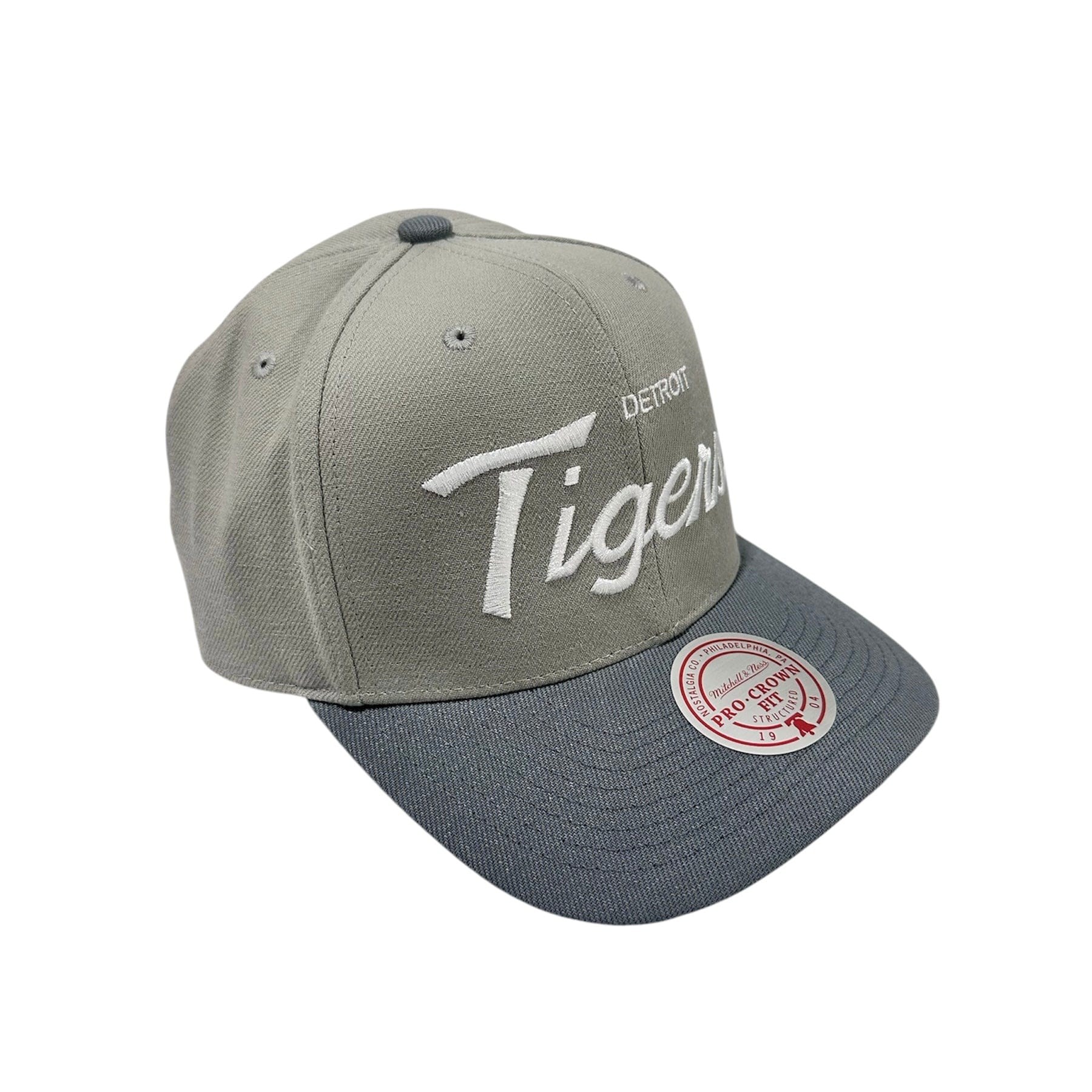 Mitchell & Ness MLB Detroit Tigers Thunderstorm Head Coach Snapback (Grey) - Image 2