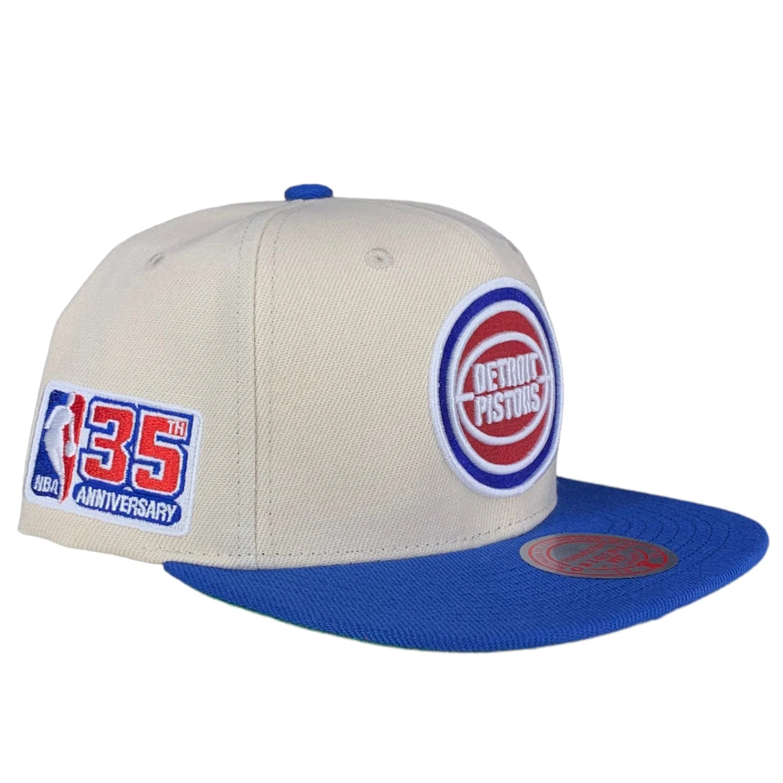 Mitchell & Ness Nba 35th Side Snapback Hwc Pistons (Off-White/Blue) - Image 2