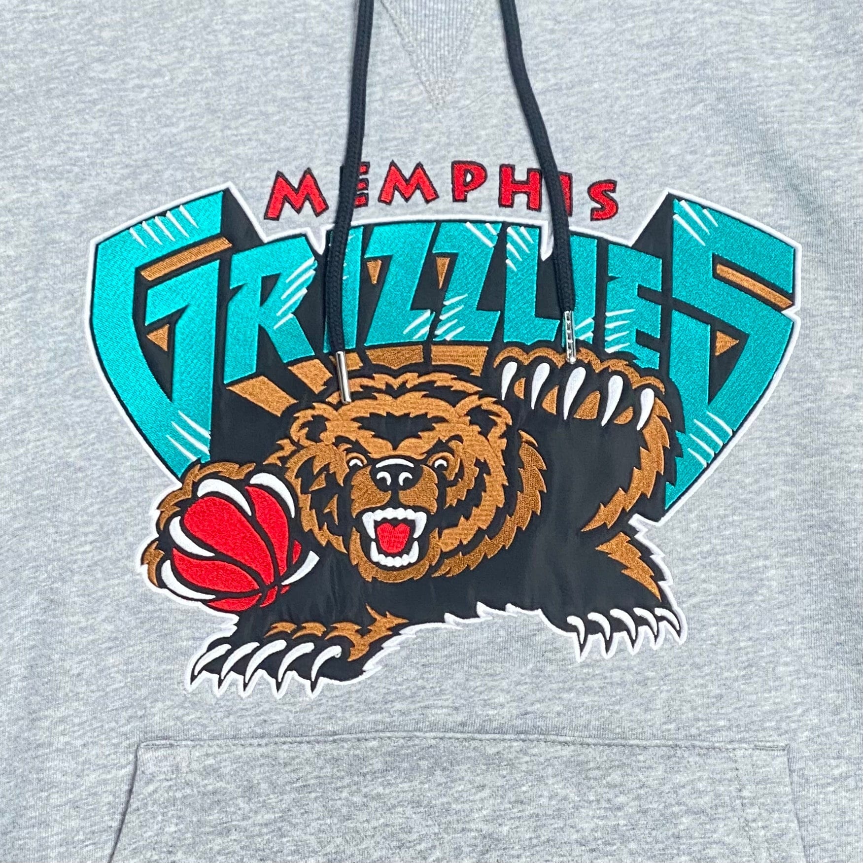 Mitchell & Ness Nba Memphis Grizzlies Premium Fleece Hoodie (Grey/Black) - Image 3