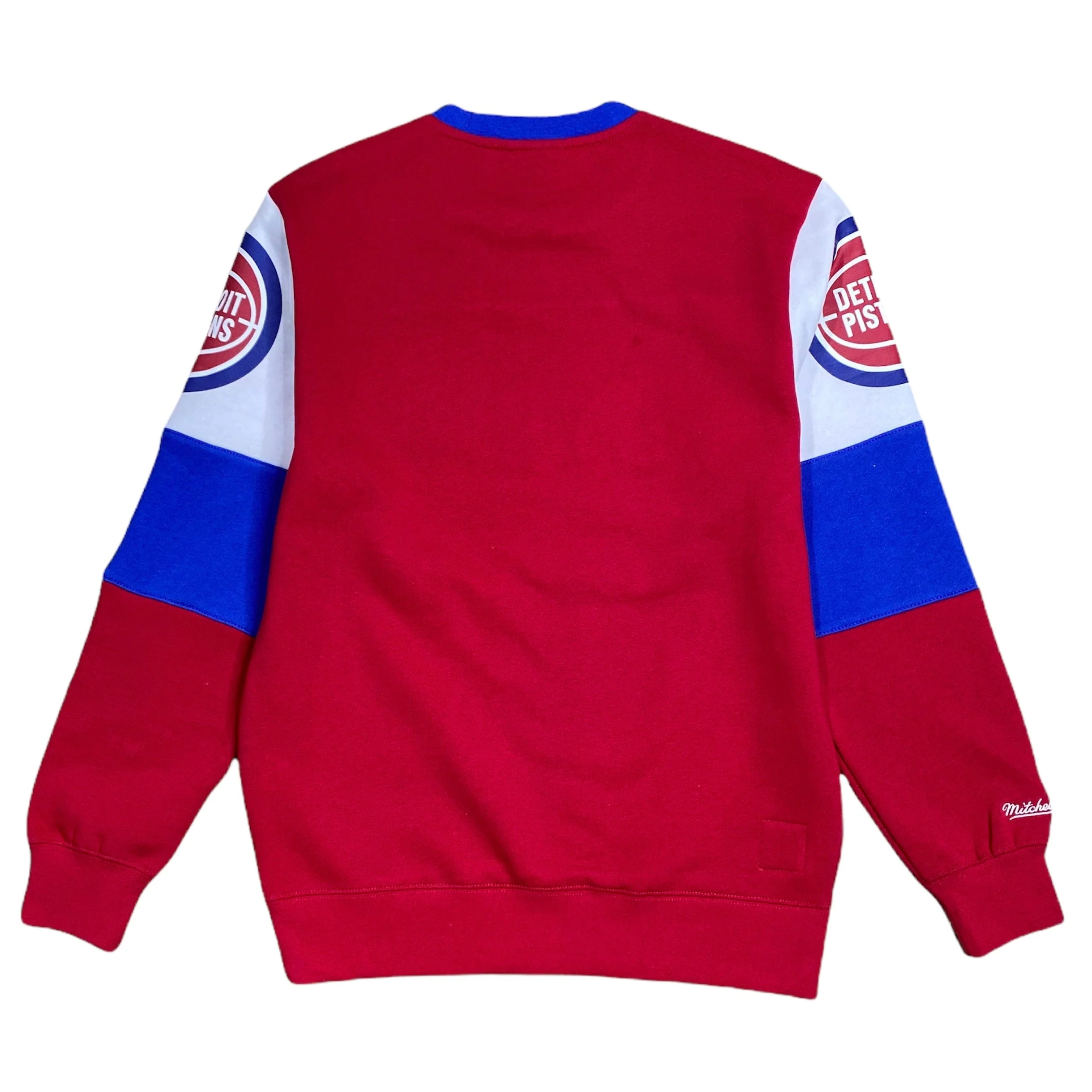 Mitchell & Ness Nba Detoit Pistons Overtime Fleece Crewneck (Scarlet/Blue) - Image 2