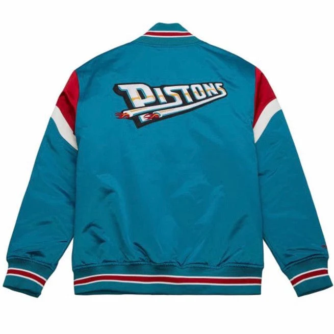 Mitchell & Ness NBA Detroit Pistons Heavyweight Satin Jacket (Teal) - Image 2