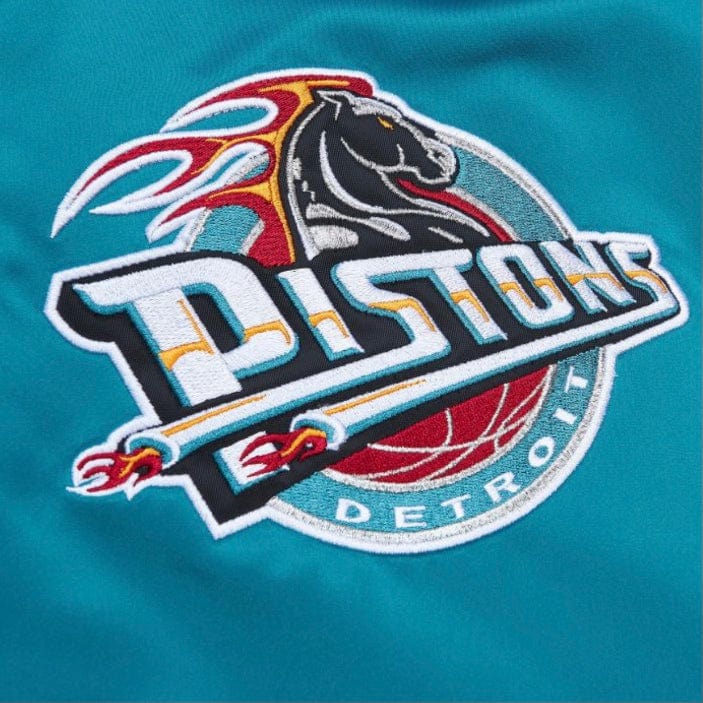Mitchell & Ness NBA Detroit Pistons Heavyweight Satin Jacket (Teal) - Image 4