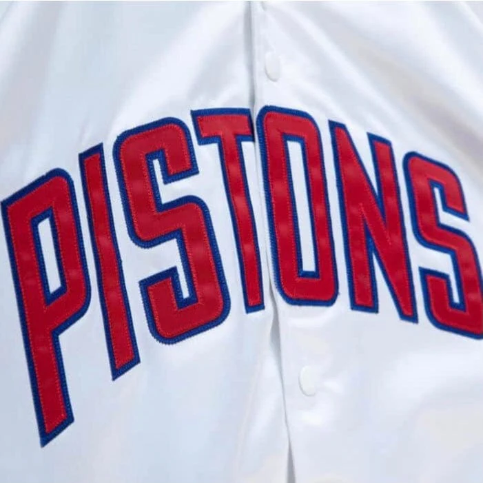 Mitchell & Ness Nba Detroit Pistons Lightweight Satin Jacket (White) - Image 2
