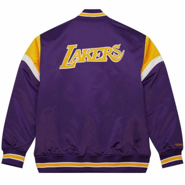 Mitchell & Ness NBA Los Angeles Lakers Heavyweight Satin Jacket (Purple) - Image 2