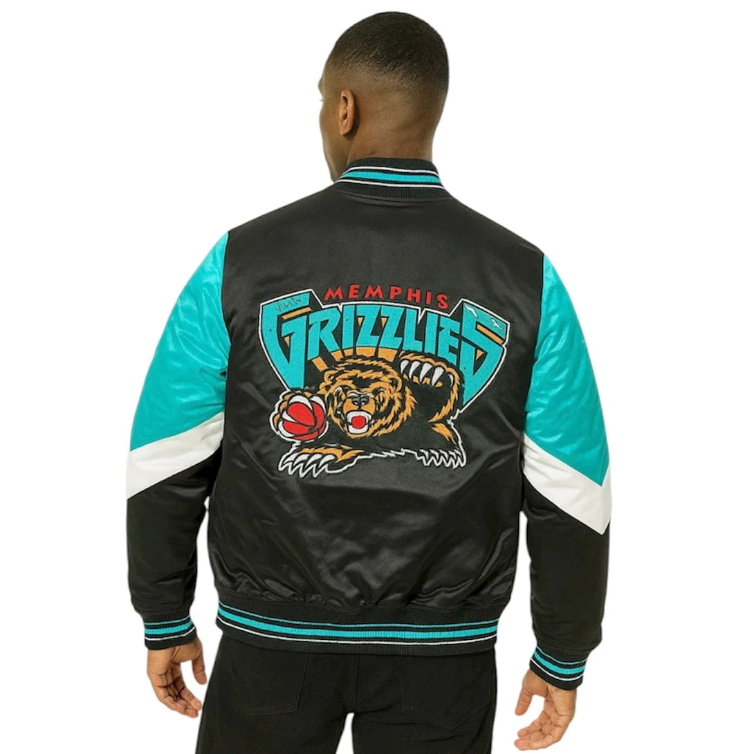 Mitchell & Ness Nba Memphis Grizzlies Throw It Back Heavyweight Jacket (Black) - Image 2