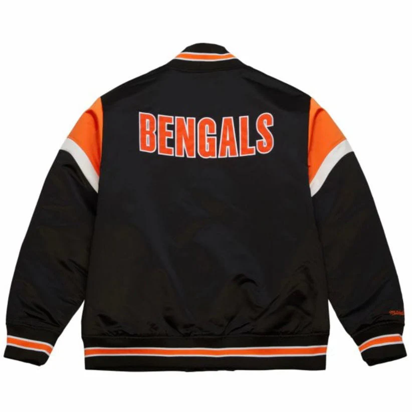 Mitchell & Ness NFL Cincinnati Bengals Heavyweight Satin Jacket (Black) - Image 2