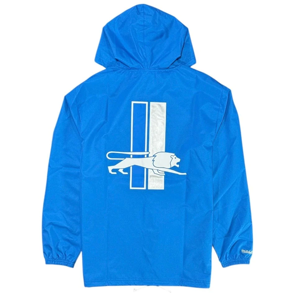 Mitchell & Ness NFL Detroit Lions Hooded Coaches Jacket (Blue) - Image 2
