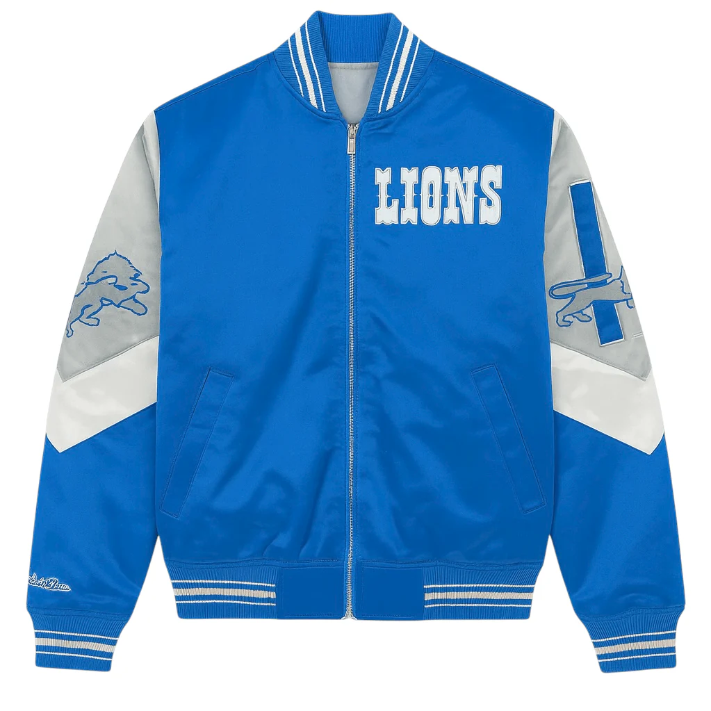 Mitchell & Ness NFL Detroit Lions Throw It Back Heavyweight Jacket (Blue)