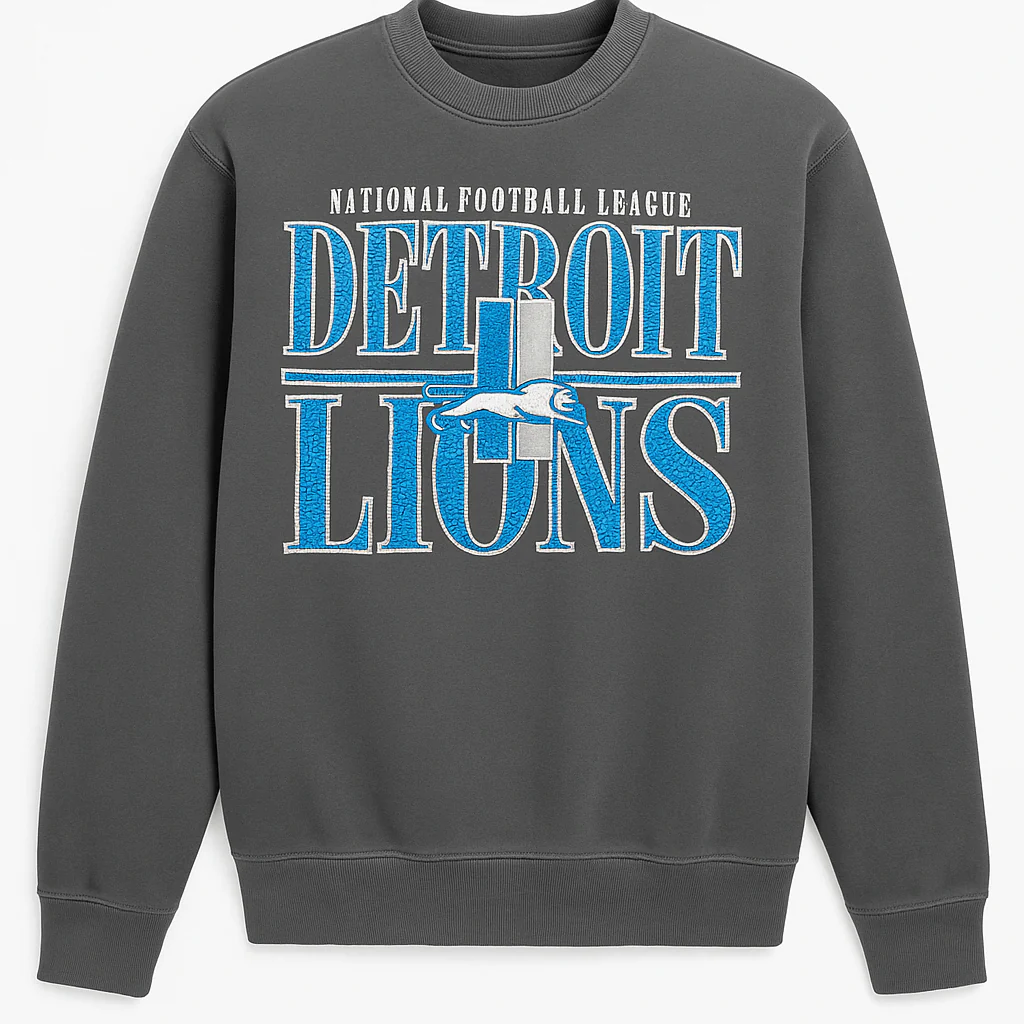 Mitchell & Ness NFL Det. Lions Vintage Logo Downtown Collection Crew (Black)