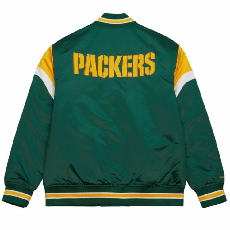 Mitchell & Ness NFL Green Bay Packers Heavyweight Satin Jacket (Green) - Image 2