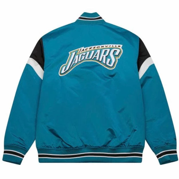 Mitchell & Ness NFL Jacksonville Jaguars Heavyweight Satin Jacket (Teal) - Image 2
