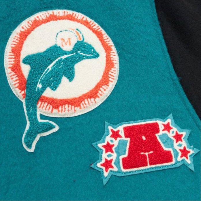 Mitchell & Ness Nfl Miami Dolphin Team Legacy Varsity Jacket (Teal/Black) - Image 4