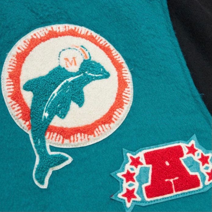 Mitchell & Ness Nfl Miami Dolphin Team Legacy Varsity Jacket (Teal/Black) - Image 5