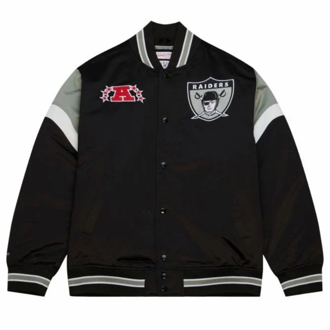 Mitchell & Ness NFL Oakland Raiders Heavyweight Satin Jacket (Black)