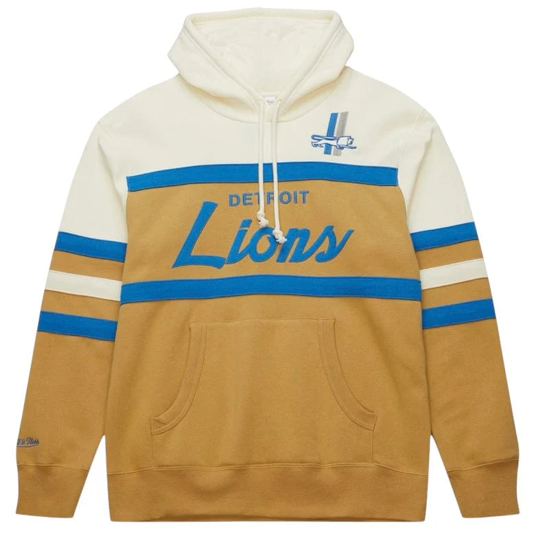 Mitchell & Ness Tan Detroit Lions Head Coach Fleece Pullover Hoodie (Cream)