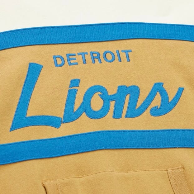 Mitchell & Ness Tan Detroit Lions Head Coach Fleece Pullover Hoodie (Cream) - Image 3