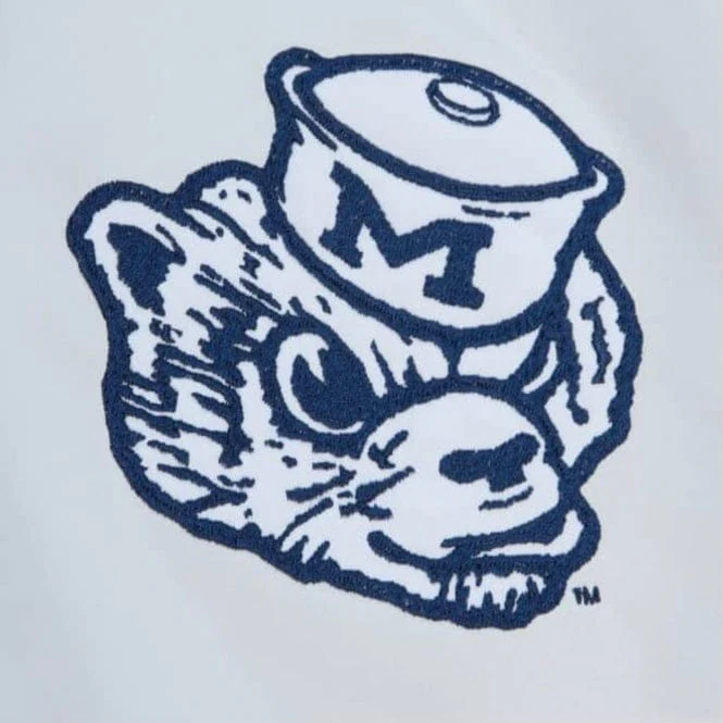 Mitchell & Ness University Of Michigan City Collections Satin Jacket (White) - Image 3