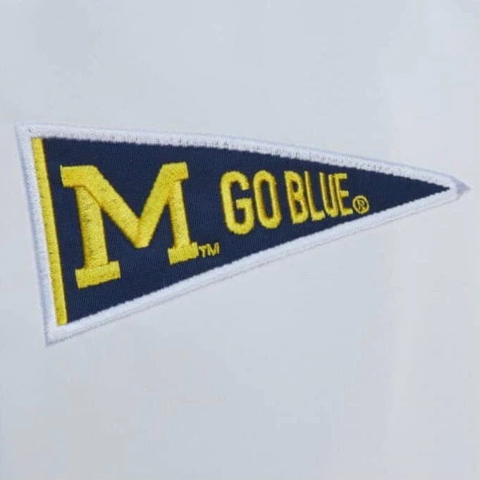 Mitchell & Ness University Of Michigan City Collections Satin Jacket (White) - Image 5