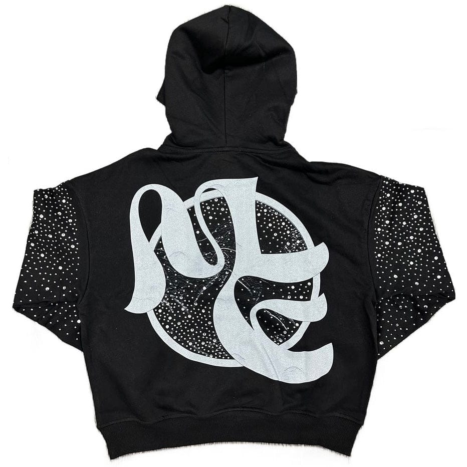 Mixed Emotion Archer Rhinestone Hoodie (Black) - Image 2