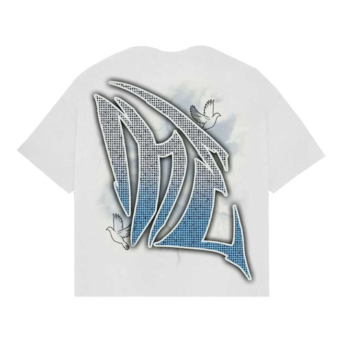 Mixed Emotion Dove Rhinestone Tee (White) - Image 2