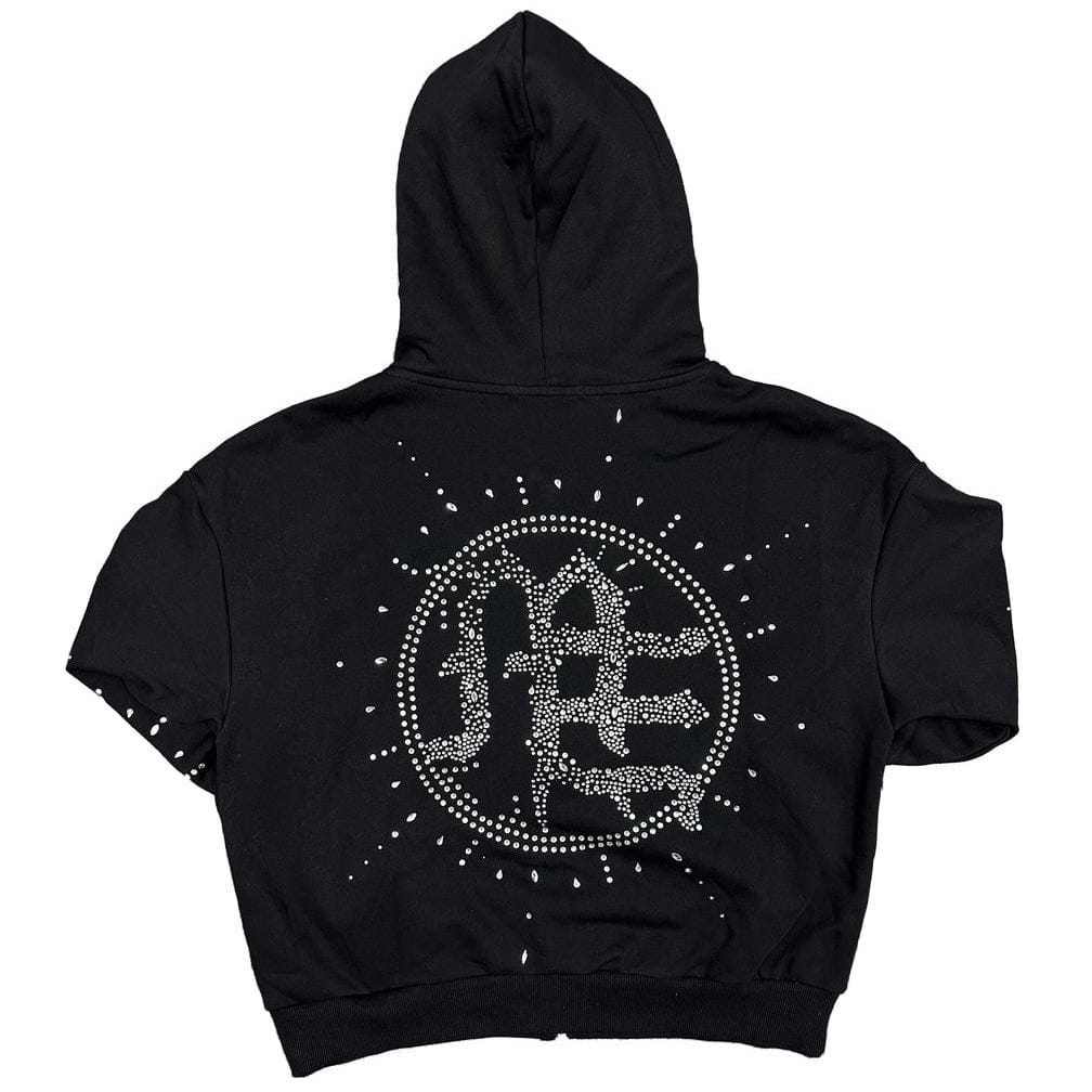 Mixed Emotion Eclipse Rhinestone Hoodie & Sweatpants Set (Black) - Image 2