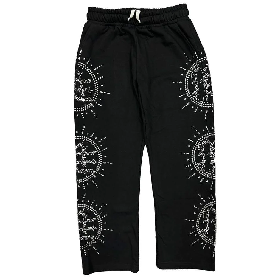 Mixed Emotion Eclipse Rhinestone Hoodie & Sweatpants Set (Black) - Image 3