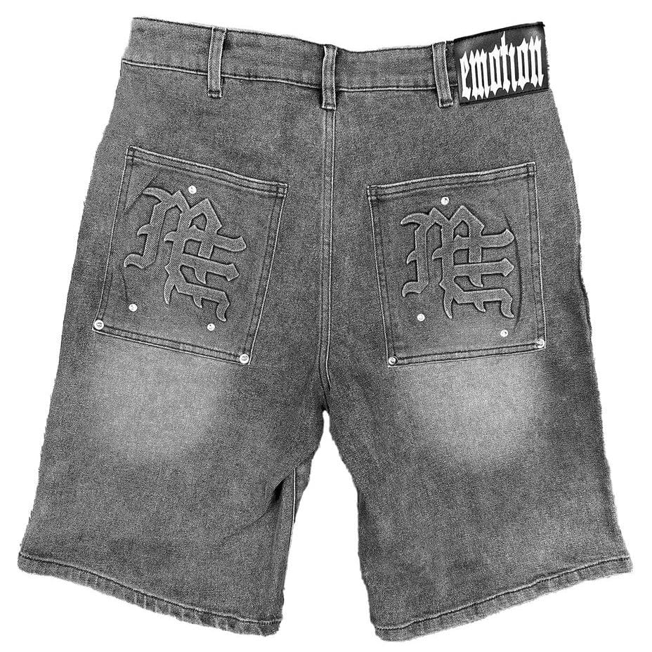 Mixed Emotion Paisley Denim Shorts (Black) - Image 2